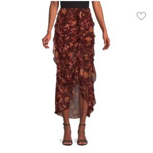 Free People Flounce Around Floral Maxi Skirt Size 12